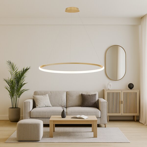 Toolight Toolight, závěsné svítidlo 40cm, 24W, 3000K, LHJ001-CP, zlatá lesklá, OSW-50000