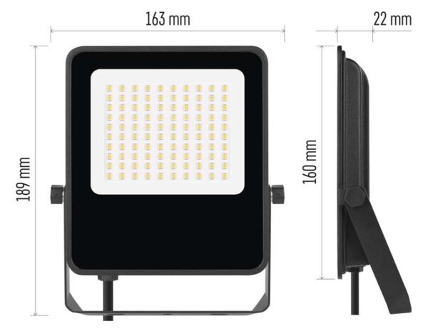 EMOS LED reflektor VISIO, 50 W, černý, neutrální bílá 1531254300