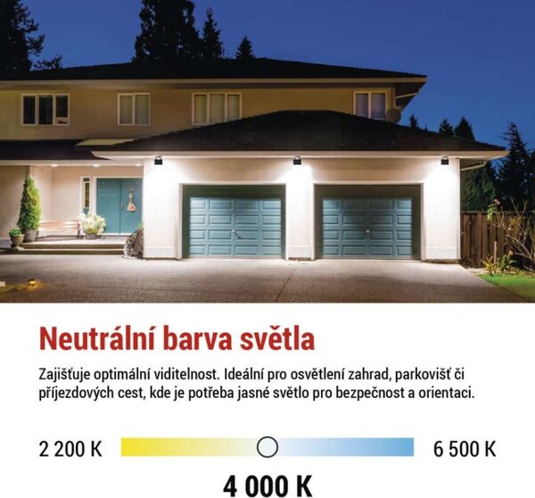 EMOS LED reflektor VISIO, 50 W, černý, neutrální bílá 1531254300