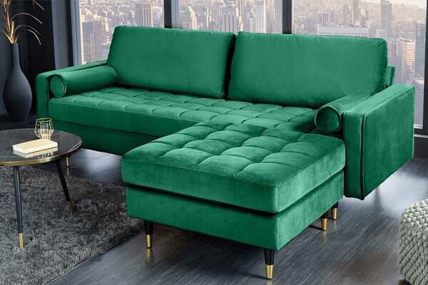 Designová taburetka Adan 80 cm smaragdově-zelený samet