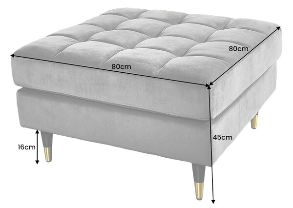 Designová taburetka Adan 80 cm šedý samet