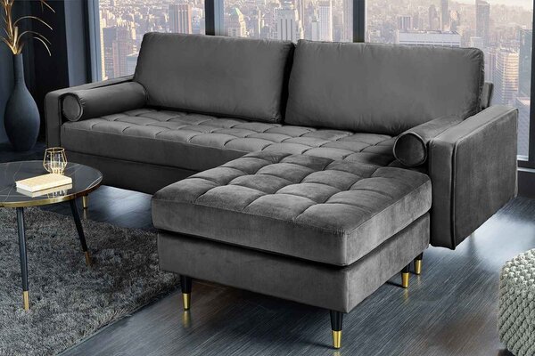 Designová taburetka Adan 80 cm šedý samet