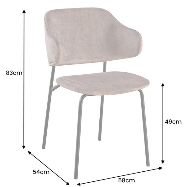 Designová jídelní židle Takuya šampaňský samet
