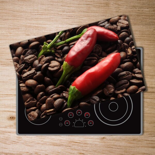 Deska na krájení tvrzená Chilli a káva pl-ko-80x52-f-171908547