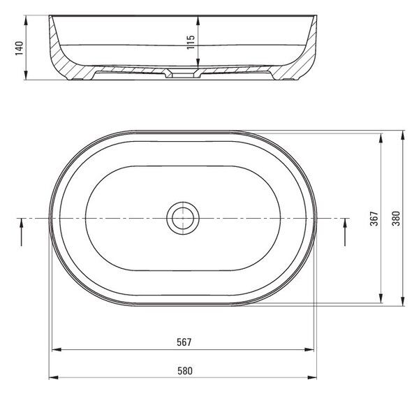 Deante Ceramic washbasin, countertop