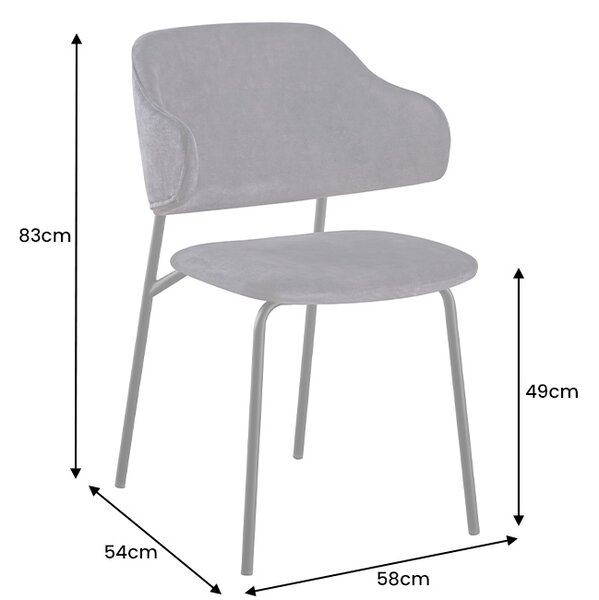 Designová jídelní židle Takuya šedý samet