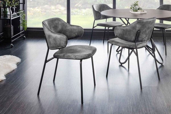 Designová jídelní židle Takuya šedý samet