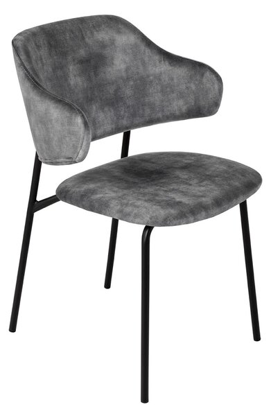 Designová jídelní židle Takuya šedý samet