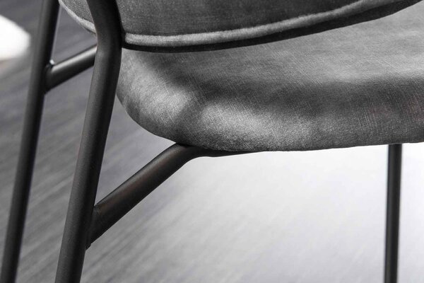 Designová jídelní židle Takuya šedý samet