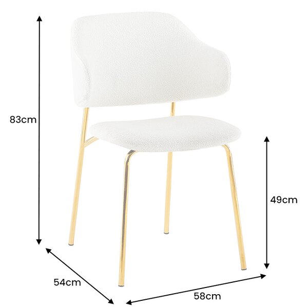 Designová jídelní židle Takuya bílá / zlatá