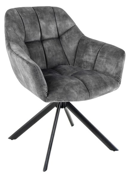 Designová otočná židle Vallerina šedý samet