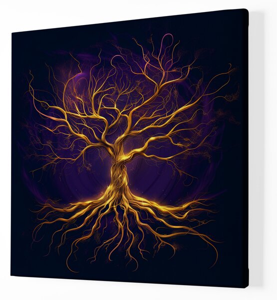 Obraz na plátně - Strom života Purpurový sen FeelHappy.cz Velikost obrazu: 40 x 40 cm