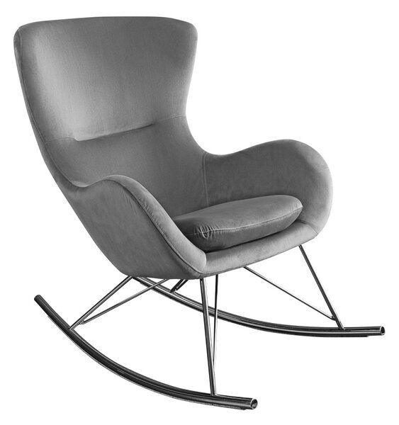 Designové houpací křeslo Sweden II šedý samet