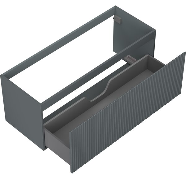 Mexen Rivel, koupelnová skříňka 120 cm, 1 zásuvka, drážkovaná, grafitová matná, 91A20-12047-1-BF66