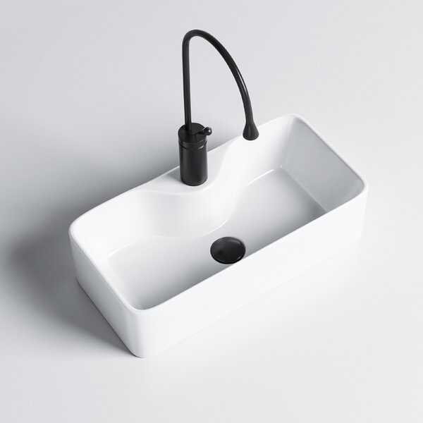 BPS-koupelny Keramické umyvadlo na desku HYD-LA-WH-505 50,5x25 cm, bílé