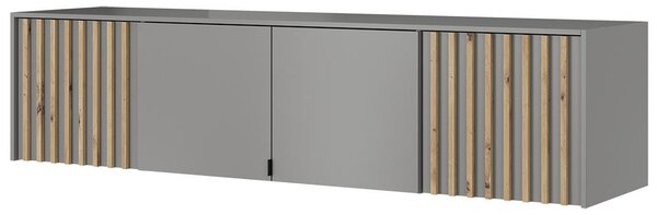 Šatní skříň NELLY 4D bez zrcadla + nástavec | 206 cm | šedá