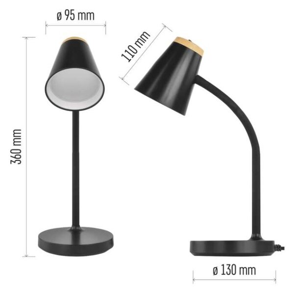EMOS LED stolní lampa TARA, černá 1538201300