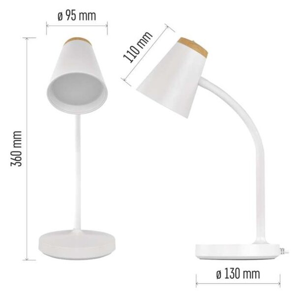 EMOS LED stolní lampa TARA, bílá 1538201400