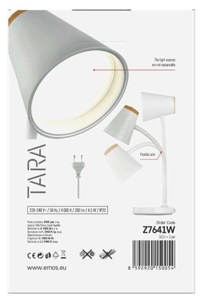 EMOS LED stolní lampa TARA, bílá 1538201400
