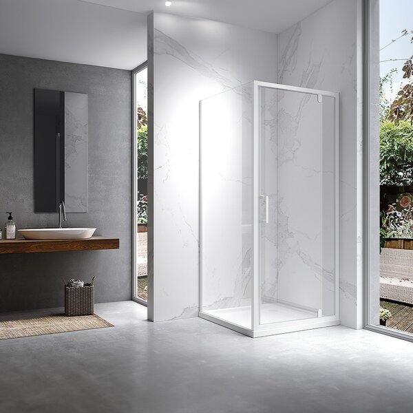 BPS-koupelny Obdélníkový sprchový kout KZ05A WH 90x80 bílá/transparent - bez vaničky
