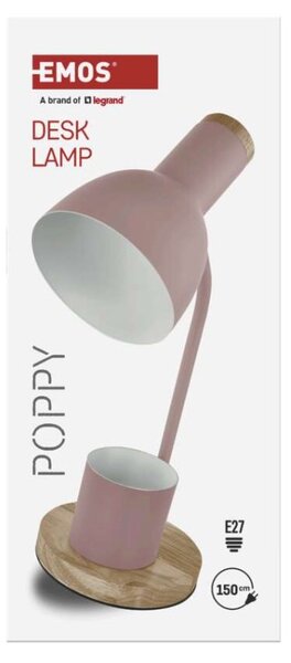 EMOS Stolní lampa POPPY na žárovku E27, růžová 1538201100
