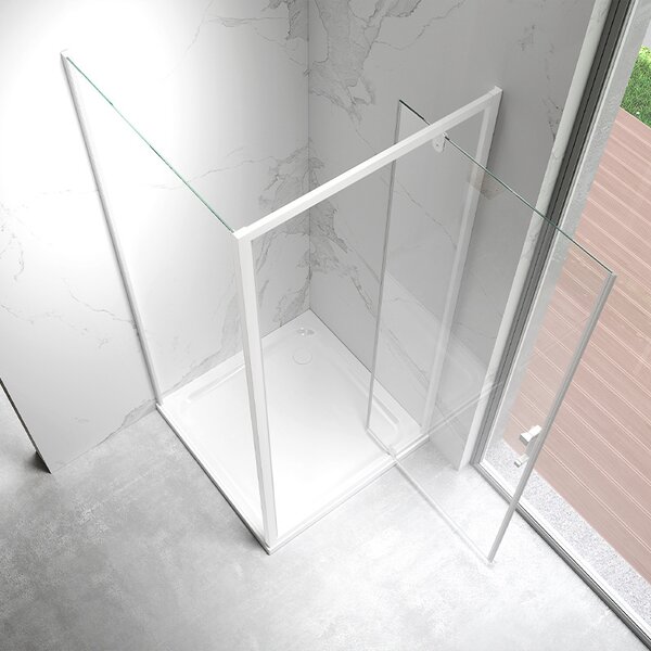 BPS-koupelny Obdélníkový sprchový kout KZ05A WH 90x80 bílá/transparent - bez vaničky