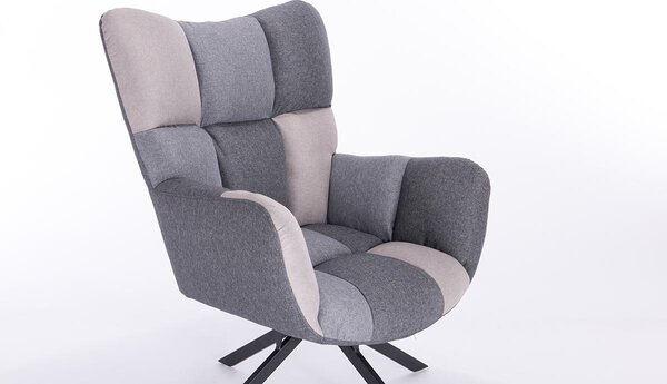 Křeslo Hawaj CL-18030-2 šedá (patchwork)