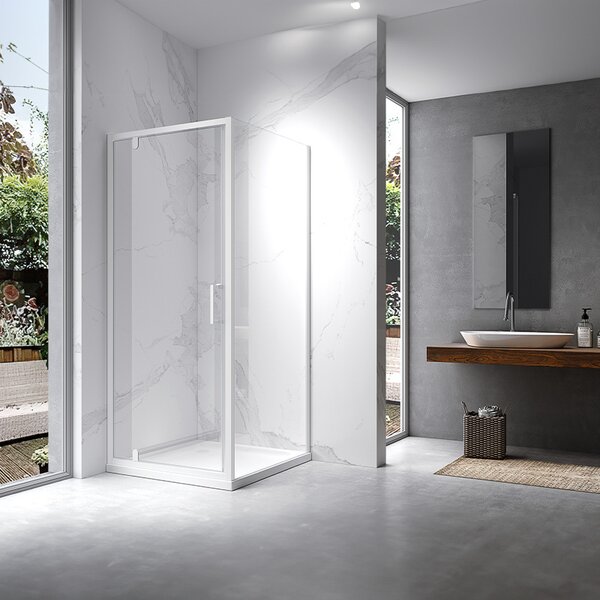 BPS-koupelny Obdélníkový sprchový kout KZ05A WH 90x80 bílá/transparent - bez vaničky