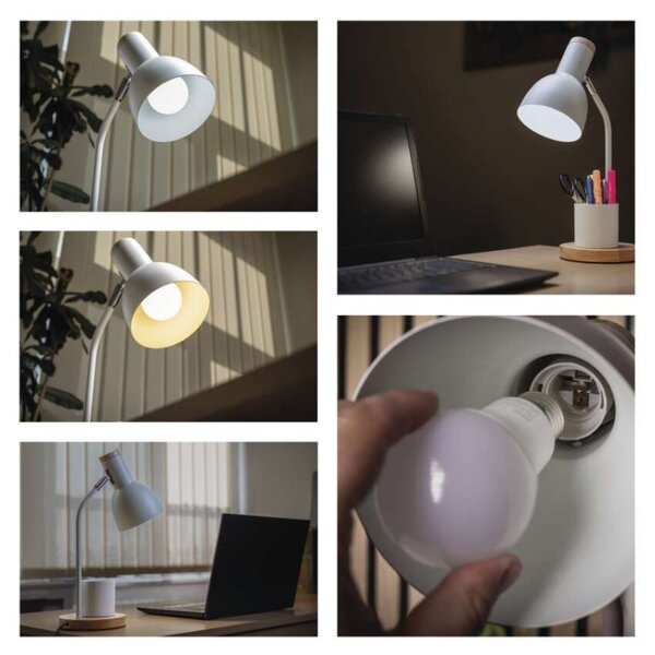 EMOS Stolní lampa POPPY na žárovku E27, bílá 1538201000