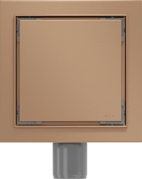 Mexen Flat-Q, bodová podlahová vpusť 12 cm, měděná matná, 1C10012