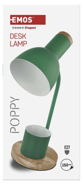 EMOS Stolní lampa POPPY na žárovku E27, zelená 1538201200