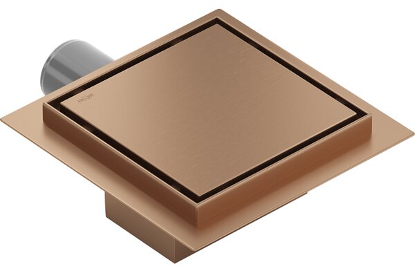 Mexen Flat-Q, bodová podlahová vpusť 12 cm, měděná matná, 1C10012