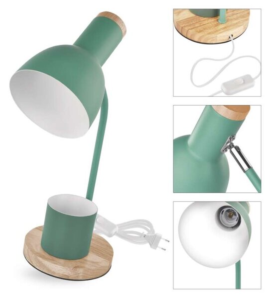 EMOS Stolní lampa POPPY na žárovku E27, zelená 1538201200