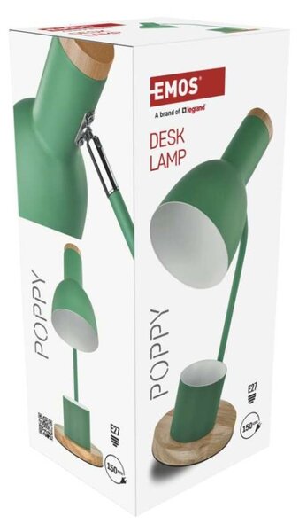 EMOS Stolní lampa POPPY na žárovku E27, zelená 1538201200