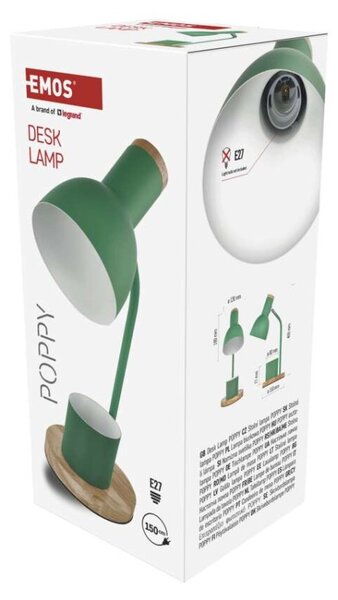 EMOS Stolní lampa POPPY na žárovku E27, zelená 1538201200
