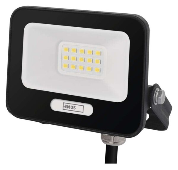 EMOS LED reflektor GLARO 10W, černý, IP65, 1000 lm, neutrální bílá 1531221400