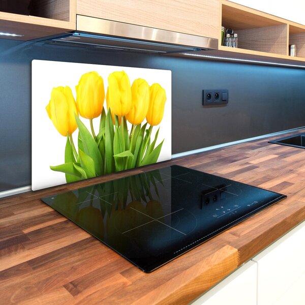 Deska na krájení skleněná Žluté tulipány pl-ko-80x52-f-50296445