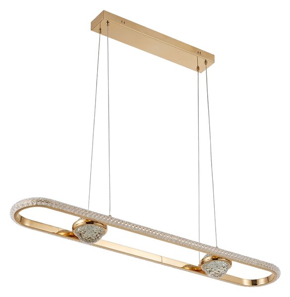 Toolight Toolight, LED závěsné svítidlo 98cm, 120W, 4000K, 5000lm, G159-CP, zlatá lesklá, OSW-06411