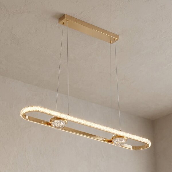 Toolight Toolight, LED závěsné svítidlo 98cm, 120W, 4000K, 5000lm, G159-CP, zlatá lesklá, OSW-06411