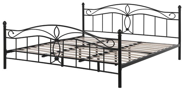 Postel Kov ANTLIA 180 x 200 cm Černá