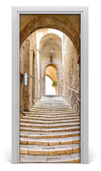 Fototapeta samolepící na dveře úzké uličky 75x205 cm