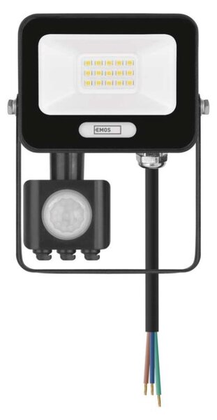 EMOS LED reflektor GLARO s pohybovým čidlem, 10 W, černý, IP54, 1000 lm, neutrální bílá 1531231400
