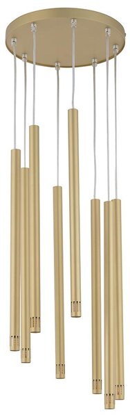 Lustr na lanku STALACTITE LASER 8xG9/3W/230V zlatá
