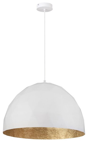 Lustr na lanku DIAMENT 1xE27/60W/230V pr. 50 cm bílá/zlatá