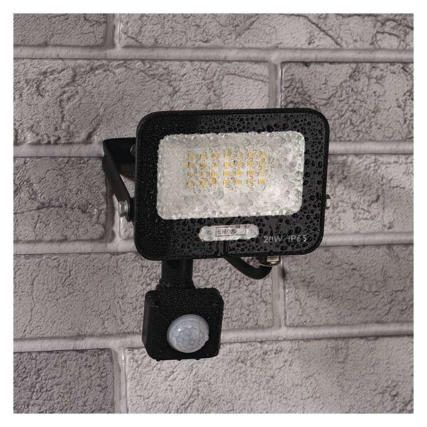 EMOS LED reflektor GLARO s pohybovým čidlem, 50 W, černý, IP54, 2000 lm, neutrální bílá 1531232400