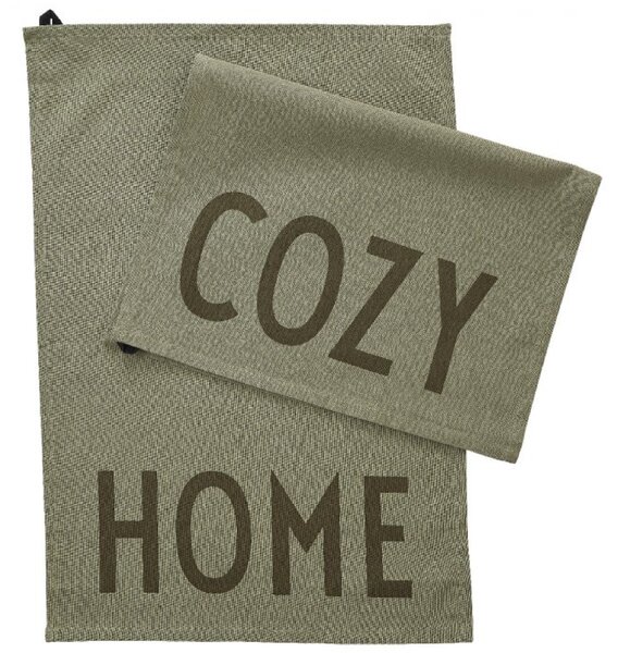 Design Letters Set bavlněných utěrek Cozy & Home - Olive DL162