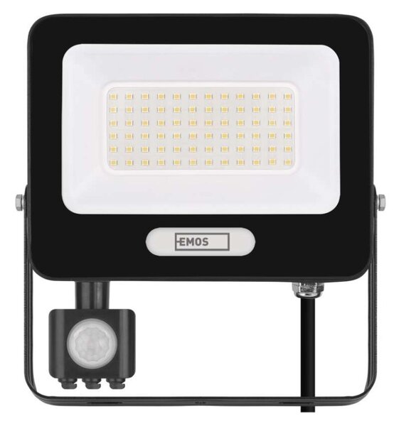 EMOS LED reflektor GLARO s pohybovým čidlem, 50 W, černý, IP54, 5000 lm, neutrální bílá 1531234400