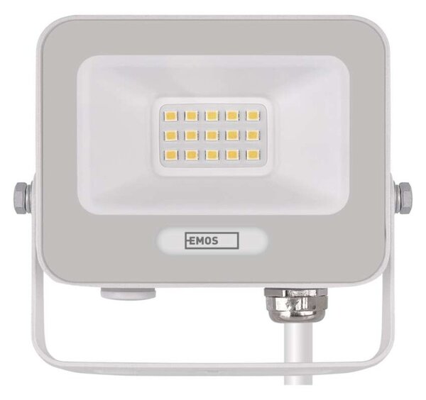 EMOS LED reflektor GLARO 10W, bílý, IP65, 1000 lm, neutrální bílá 1531221401