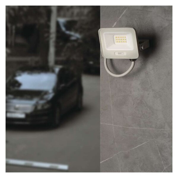 EMOS LED reflektor GLARO 10W, bílý, IP65, 1000 lm, neutrální bílá 1531221401