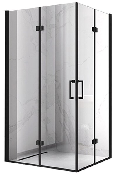 BPS-koupelny Obdélníkový sprchový kout HYD-OK12C 110x80 černá/transparent - bez vaničky